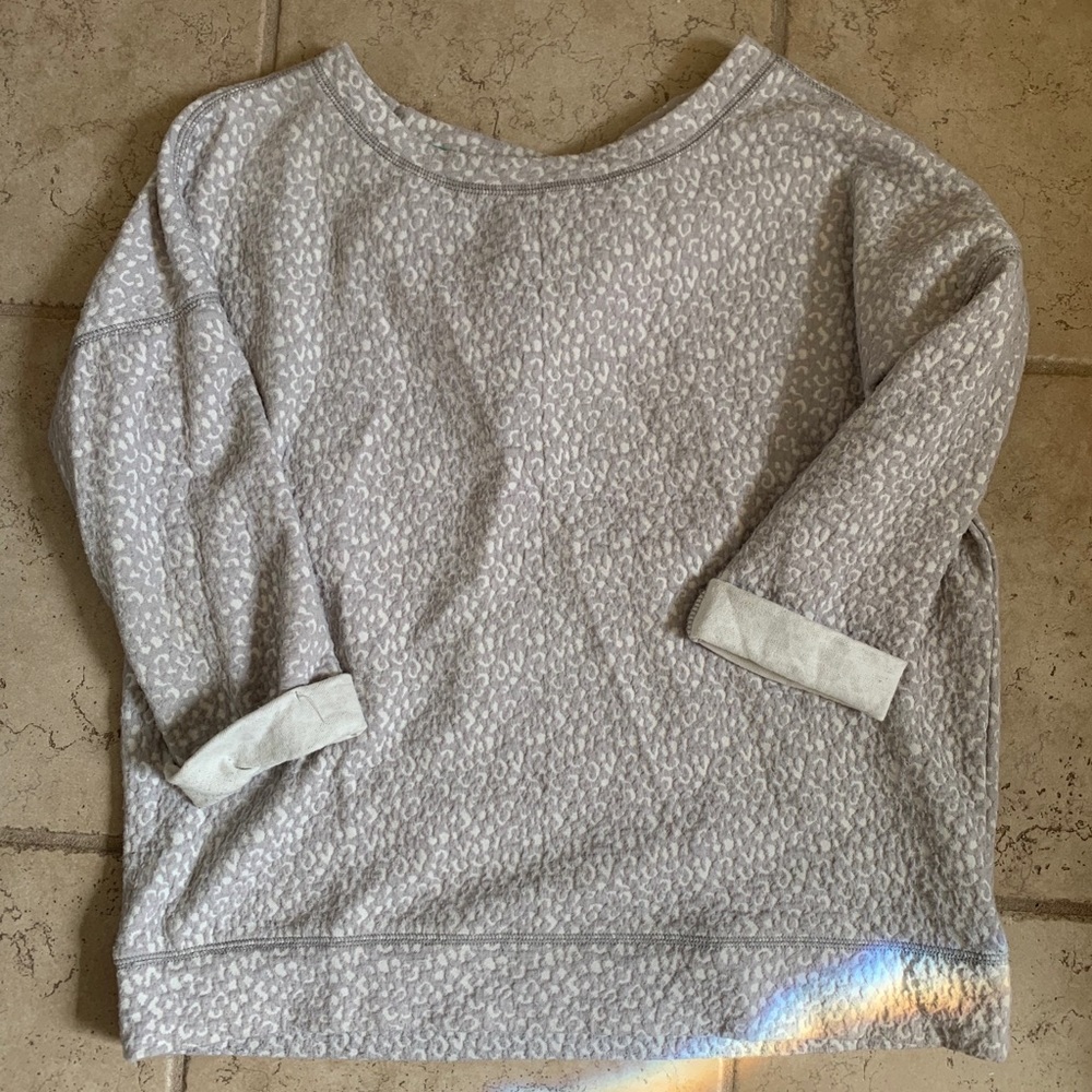 Anthropologie Grey Cheetah Top